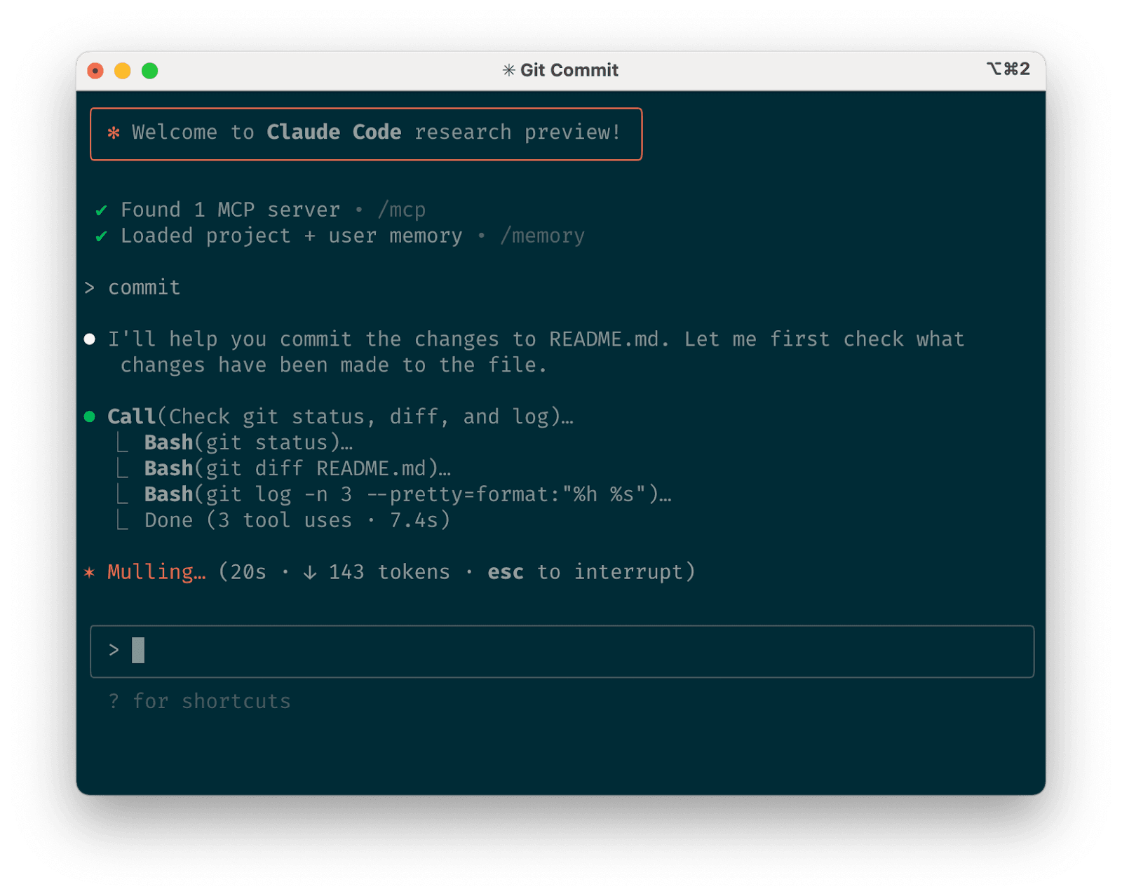 Use Claude to interact with git
