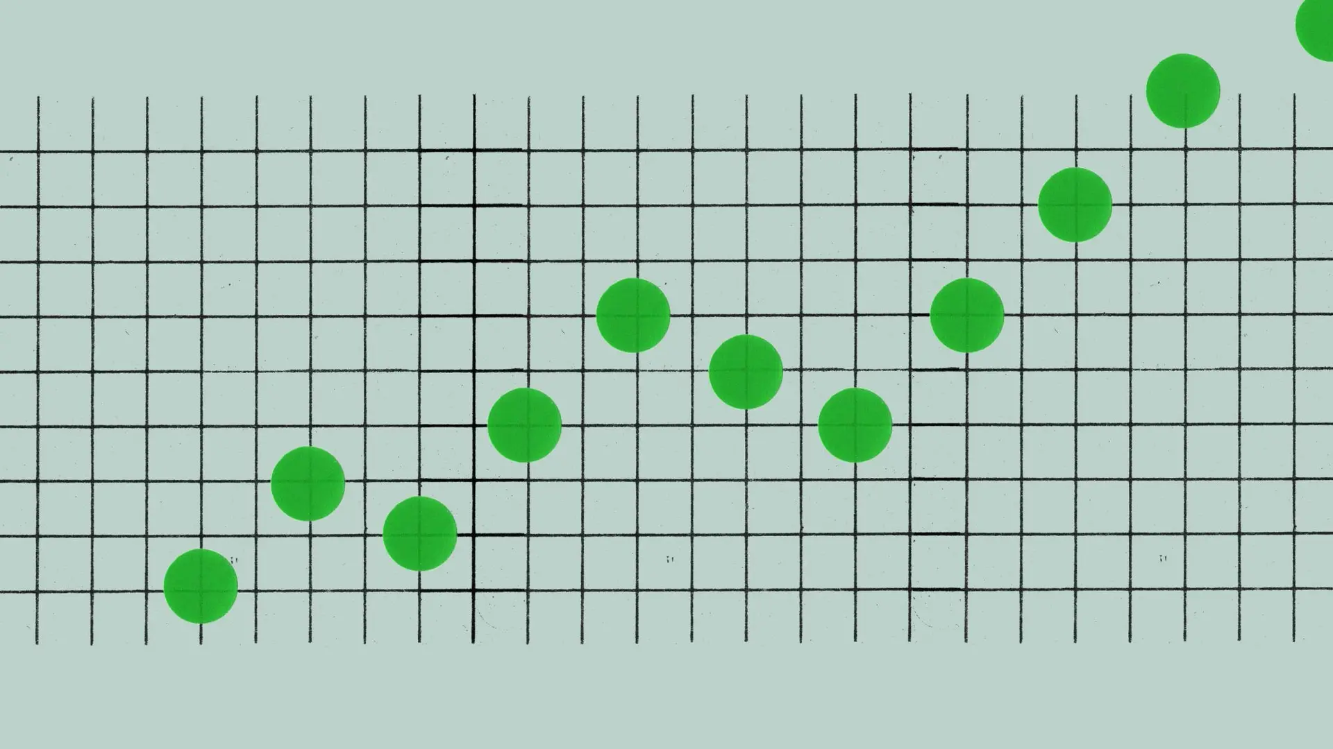 Economic index hero image, a minimalist illustration of a simple line graph showing an upward trend, drawn in coral with black axes. The graph is being presented on what appears to be a piece of paper or canvas, with decorative hand-drawn flourishes around the edges resembling fingers holding up the presentation.